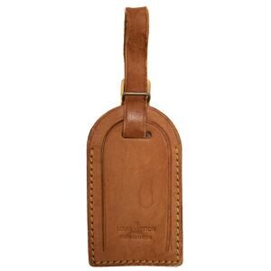 Authentic Louis Vuitton Vachetta Leather Luggage Name Tag AA